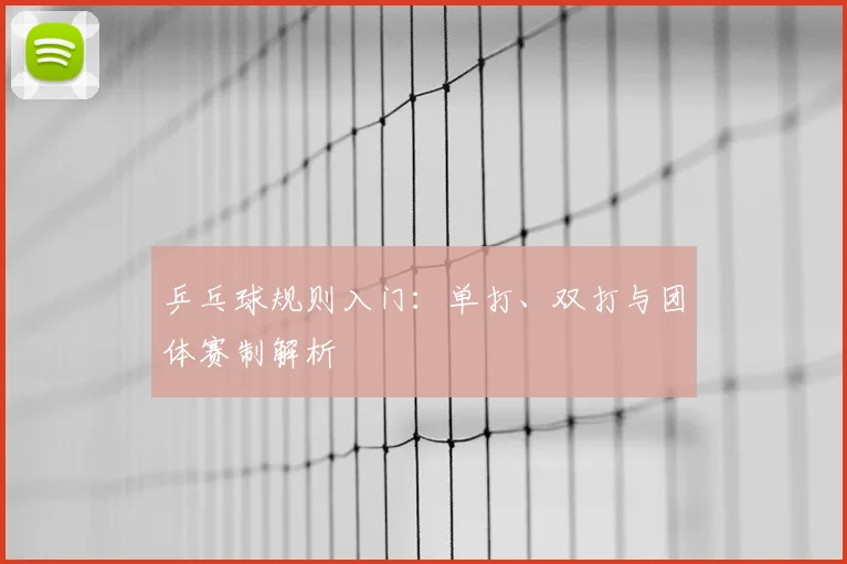 乒乓球规则入门：单打、双打与团体赛制解析